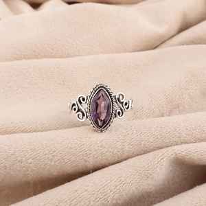 Pierre précieuse améthyste, argent sterling 925, plaqué or 14 carats, taille marquise, 1,40 carat, bijoux faits à la main, pierre de naissance de février, Saint-Valentin - Product Image 4