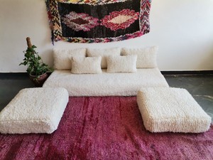 Oriental Home Customizable Color Sofa Set with Quality Cotton Sponge 200x80x20 cm Vintage Pattern Woven Linen Pillows <b>Cushions</b> - Product Image 2