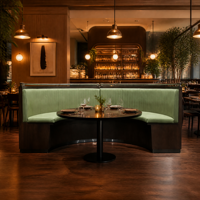 Chaise de salle à manger commerciale incurvée, banquette de restaurant capitonnée, banquette rembourrée en vinyle pour café et restauration rapide