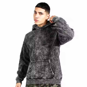 Sweat-shirts pour hommes en tissu polaire respirant, effet délavé, brodés, couleurs personnalisées, service OEM, haute qualité - Product Image 1