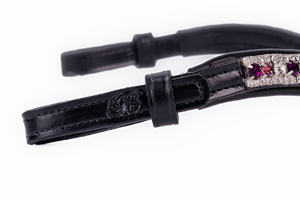 Bandeau de Cheval en Cuir Léger de Haute Qualité, Différentes Couleurs, Cristaux Élégants, Produits Équestres EQUIHAWK MVE-BB-26 - Product Image 2