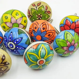 Tiradores de cajón de cerámica cromada pulida personalizados, pomos de puerta para armario de cocina, almacén, gimnasio, muebles hechos a mano, accesorios de armario - Product Image 1