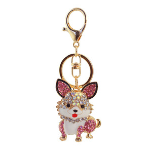 Porte-clés en alliage de zinc <span class=keywords><strong>Corgi</strong></span> doré, pendentif breloque métallique couleurs assorties pour clés de voiture, sacs, cadeaux, vente en gros - Product Image 5