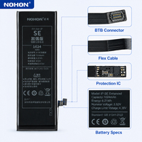 Baterai Pengganti untuk iPhone SE 1624mAh 3.82V Lithium Polymer Baterai Internal Ponsel Suku Cadang Perbaikan Grosir untuk SE 2016 OEM