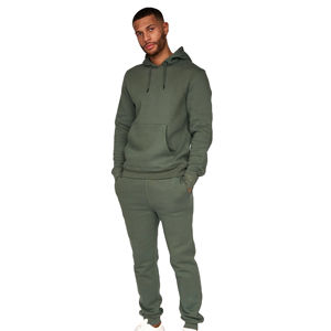 Conjunto de ropa deportiva de lana de peso pesado con logotipo personalizado, pantalones de chándal de alta calidad, Sudadera con capucha, conjunto de chándal con estampado de seda, transpirable Unisex - Product Image 1