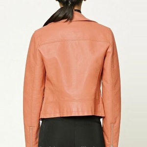 Nueva Chaqueta de Cuero para Mujer, Estilo Motero, Ajustada, con Cremallera, Forro Cálido para Invierno, Diseño Personalizado OEM 2026 - Product Image 6