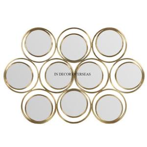 Miroir mural encadré de forme ronde en bois d'acacia de qualité supérieure fournitures de décoration de salon de maison du fabricant indien - Product Image 3