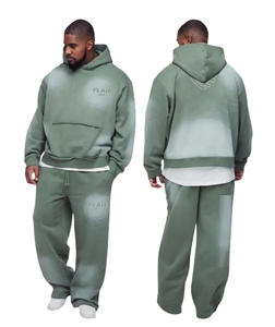 Survêtement Homme Hiver 2025 Personnalisé avec LOGO Imprimé, Grande Taille, à Capuche, 100% Coton Brodé Effet Vieilli - Product Image 1