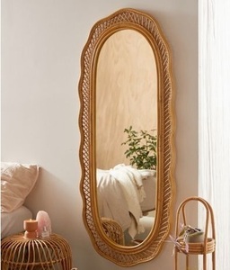 ผนังกระจกตกแต่งที่ทันสมัยกรอบกระจกทำจากไม้สีน้ำตาลปรับแต่งได้สำหรับตกแต่งห้องนอนบ้าน - Product Image 2