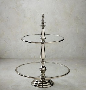 Heart Shape New Design Eco-Friendly Blue Enamel Fineshed Aluminum <b>Casted</b> 2-Tier Cake Stand <b>Hand</b> Wash Only for Tabletop - Product Image 6