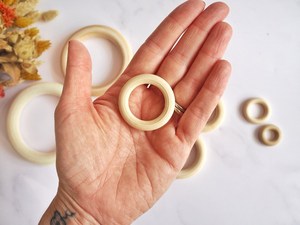 Natural wooden rings Macrame wooden rings <b>Kitchen</b> Decor Smooth Wooden restaurant home wedding decor hotel office tableware - Product Image 4