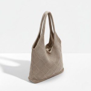Sac fourre-tout en tricot respirant Lila, résistant à l'eau, en PVC, broderie de fleurs et lettres de couleur unie, idéal pour l'été, l'automne et l'hiver - Product Image 3