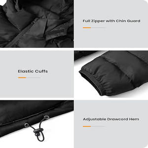 High Quality OEM Custom Embroidered Men's Winter Coats Hooded <b>Quilted</b> Padded Puffer <b>Jacket</b> Front Logo Warm Thicken Bubble Style - Product Image 4