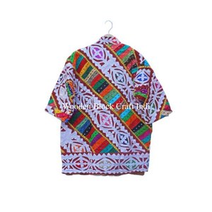 ชุดกิโมโนผู้หญิงแบบเต็มตัว แขนสามส่วน ผ้าฝ้าย 100% คอวี ตกแต่งผ้าแบบ Patchwork ระบายอากาศได้ดี เหมาะสำหรับฤดูร้อน ฤดูหนาว และฤดูใบไม้ผลิ - Product Image 5