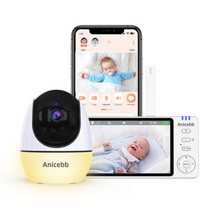 Anicebb ABM580 Moniteur vidéo pour bébé double mode 1080P, écran IPS 5 pouces, WiFi, visualisation à distance via application mobile, PTZ, suivi automatique, caméra de surveillance - Product Image 1