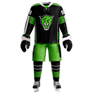 Camiseta y pantalones cortos de uniforme de hockey sobre hielo personalizados | Ropa de equipo de hockey con impresión por sublimación | Proveedor de ropa deportiva OEM ODM al por mayor - Product Image 1