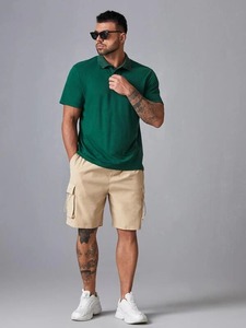 Polo para hombre, recién llegado, Color sólido, manga corta, ajuste holgado, cómodo, suave, tela de lona, ropa de algodón - Product Image 3