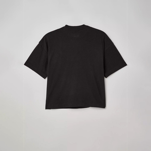 Personalizado Color sólido manga corta recortada Boxy Fit camiseta verano gota hombro 100% algodón logotipo personalizado Crop Top camisetas - Product Image 5