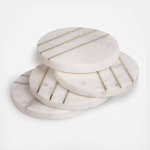 Modern Natural Marble Coaster Set Handmade Drink Coasters for Dining <b>Table</b> Hotel Restaurant Wholesale - Product Image 4