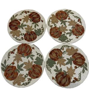 Moderno festivo calabaza satén con cuentas accesorios de mesa al por mayor tasa mantel para comedor hogar vacaciones Halloween bodas fiestas - Product Image 5