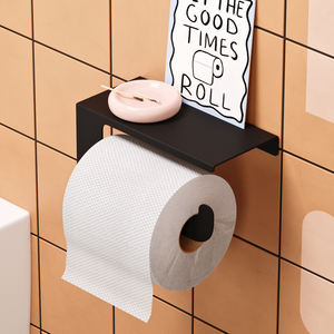 Porte-papier toilette mural moderne en acier inoxydable avec étagère de rangement pour salle de bain, garantie 3 ans - Product Image 2