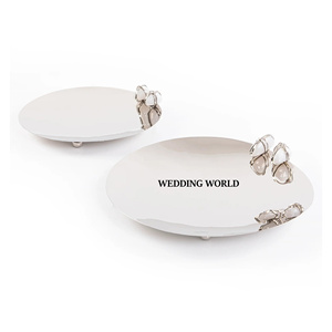 Plateau à chocolat en acier inoxydable Ensemble de trois couverts de table en argent au chocolat design Nouveau plateau à chocolat de luxe plaqué - Product Image 5