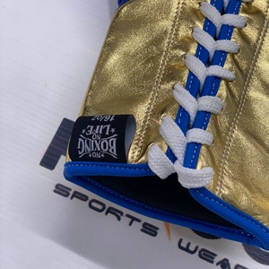 ถุงมือชกมวยสีขาวแบบสั่งทำพิเศษ ไม่มีลาย "Boxing No Life"  แบบผูกเชือก ดีไซน์หลากสี ผลิตด้วยมืออย่างมืออาชีพ ทำจากหนัง ระบายอากาศได้ดี เหมาะสำหรับการฝึกซ้อมในยิม - Product Image 6