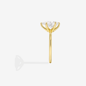 Anillo de Compromiso Petite Solitaire de Oro de 9K con Diamante de Corte Marquesa Cultivado en Laboratorio, Anillos de Diamantes Únicos - Product Image 4