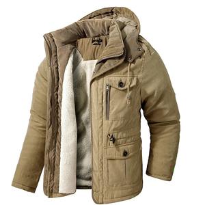 Veste d'hiver chaude et épaisse pour hommes, manteaux en molleton de cachemire, vêtements d'extérieur à capuche coupe-vent en coton rembourré pour hommes, nouveauté - Product Image 1