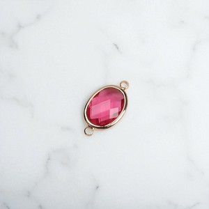 Conector de abalorio de piedras preciosas de turmalina Rosa ovalada de doble fianza-925 dijes de bisel de plata-venta al por mayor pulsera de fabricación de conectores DIY - Product Image 1