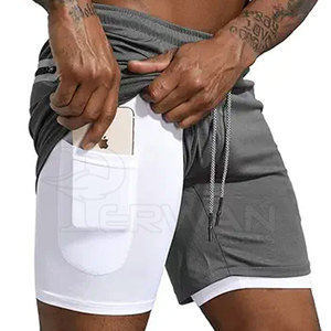 Pantalones Cortos Deportivos de Algodón de Doble Capa para Hombre, Estilo Urbano, Transpirables, de Secado Rápido, Servicio OEM, en Stock - Product Image 4