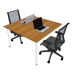 Modern Minimalist Oval <b>Bamboo</b> <b>Table</b> with Assembled Iron Legs 120x120cm 2-Piece Set - Product Image 2