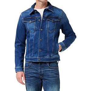 Veste en jean décontractée slim bleu foncé de haute qualité pour homme, design personnalisé, écologique, respirante, coupe-vent, douce, extensible, la meilleure - Product Image 3