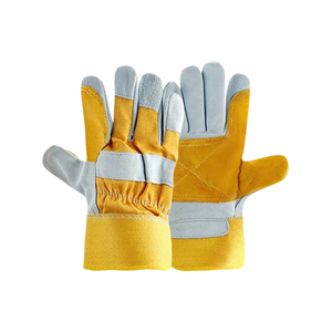 Gants de travail en cuir fendu à double paume pour l'extérieur, les fêtes, la sécurité, le jardinage et le travail dans la cour. - Product Image 1