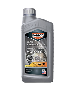 WARCO <b>Synthetic</b> Blend SAE <b>5W</b>-<b>30</b> Motor <b>Oil</b> 6 Pack 1 Quart - Product Image 1