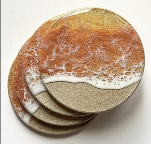 ถาดรองแก้วทำจากไม้อีพ็อกซี่ทรงกลมทรงสี่เหลี่ยมที่รองแก้วจากอินเดีย - Product Image 5