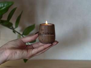 Portavelas Decorativo de Madera Natural Hecho a Mano de Primera Calidad Ecológico para Decoración del Hogar Tradebyd - Product Image 2