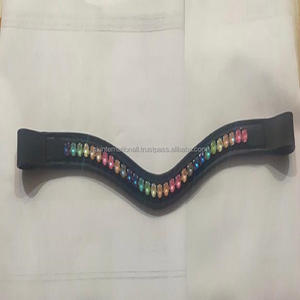 2022มาใหม่สีดำที่ว่างเปล่าช่องเต็มเย็บหนังม้าคิ้ววงตกแต่ง Multicolor คริสตัลหินโซ่ - Product Image 4