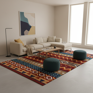 Erdenet Tapis Mongolien 100% Laine Eco-Friendly Machine Made Carpet - Mohawk Collection No:3 - Product Image 5