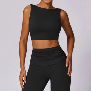 Vente flash - Débardeur sans manches pour femme, sans couture, pour le yoga, la salle de sport, tenue de sport UZAS, vente en gros, devant court, logo, séchage rapide, respirant - Product Image 3