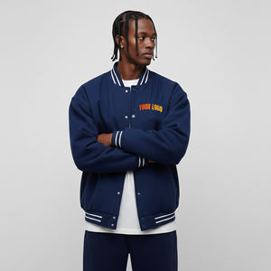 Veste universitaire en toile à col rabattu de couleur unie pour homme, grande taille, style streetwear, tendance hip-hop, imperméable et respirante - Product Image 6