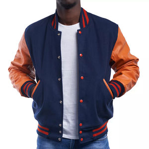 Veste de baseball pour homme en laine à col montant, avec broderie en chenille sur mesure, patchwork sur toile, lettres varsity, 2025 - Product Image 5