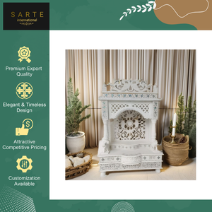 Templo Hindú Mandir Pooja de Mármol Indio, Hecho a Mano, Personalizable, de la Mejor Calidad, con Acabado Pulido a Mano para el Hogar - Product Image 5