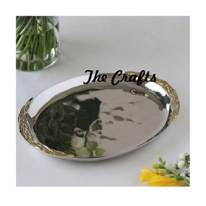 Plateau de service à dessert couleur argent en acier inoxydable avec plateau de dattes de chocolats de qualité exclusive à bas prix - Product Image 3