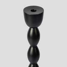 Modern Matte Black Spindle Candle Holder - Sculptural Taper Candlestick - Product Image 2
