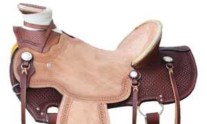 Selle de roping Western Roughout en cuir durable, ajustement sécurisé et performance prête pour le ranch - Product Image 2