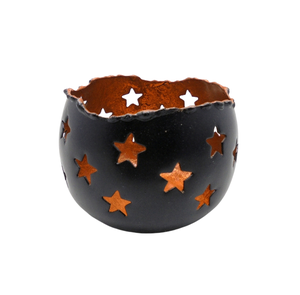 Lámina naranja votiva redonda de hierro de buena calidad para decoración de iluminación navideña, tarro de vela para decoración de sala de estar hecho a mano - Product Image 1