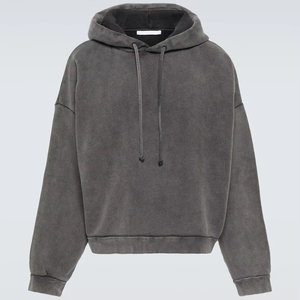 Sudadera con capucha de gran tamaño de algodón desteñido de peso pesado para hombre y traje de pantalón con hombros caídos, ropa de calle informal, chándales para invierno - Product Image 5