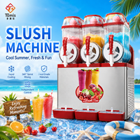 Machine à slush commerciale à 3 réservoirs de 36 L en acier inoxydable, machine à boissons glacées à trois bacs pour restaurant