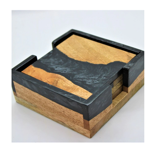 Fabricante Calentamiento Tazas de madera y resina Posavasos para tazas Posavasos Premium Ecológico Resina epoxi Posavasos - Product Image 1